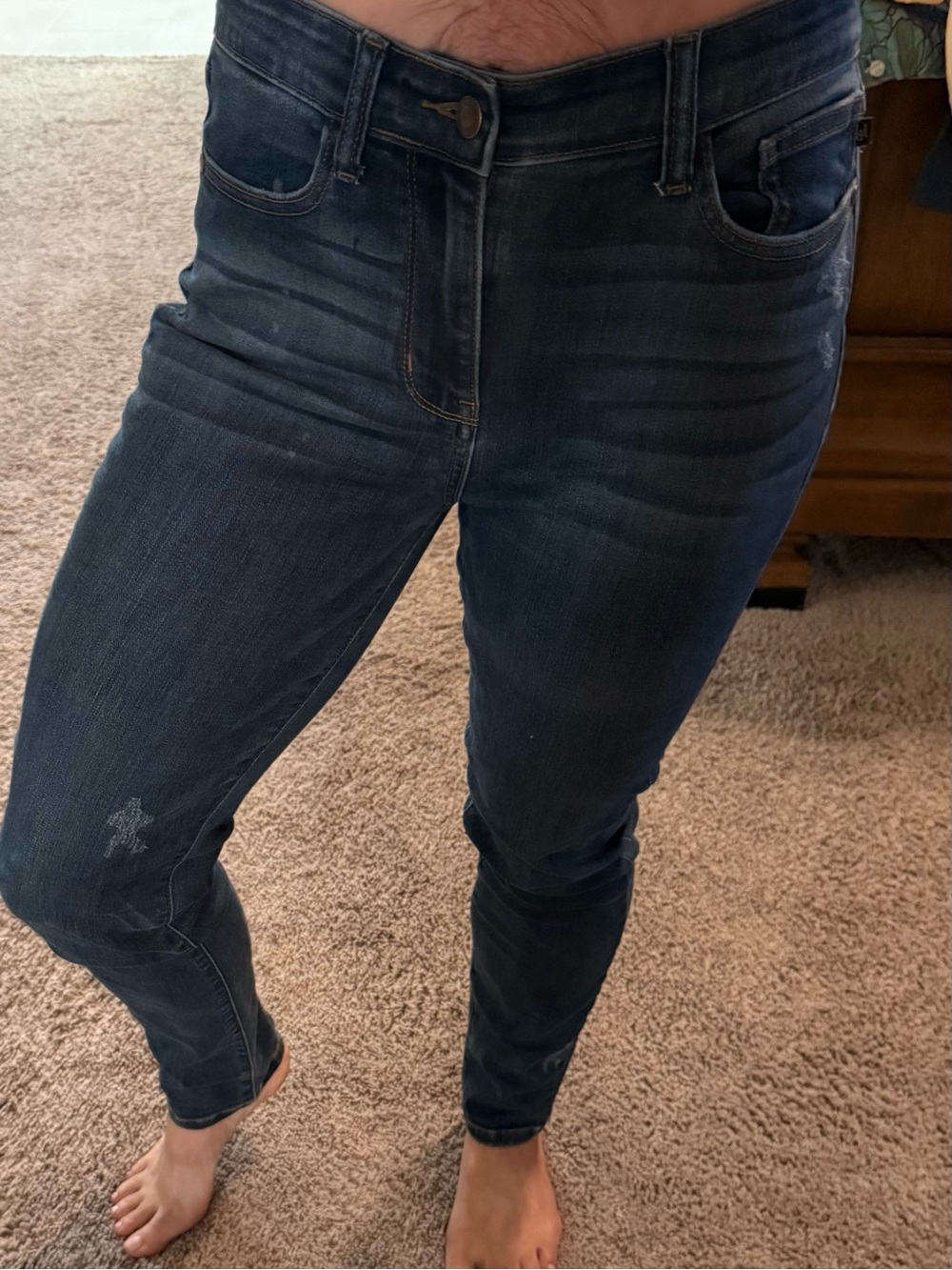 Judy Blue Dark Indigo High-Rise Skinny Jeans with Light Whiskering